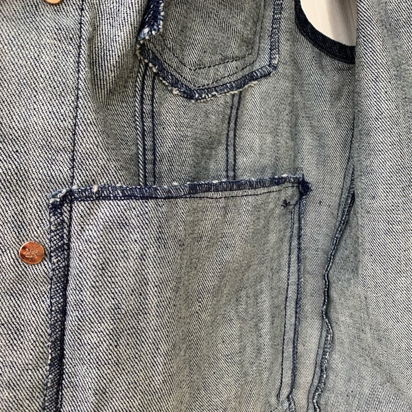 Denim / Jean Hooded Vest - Picture 5 of 7